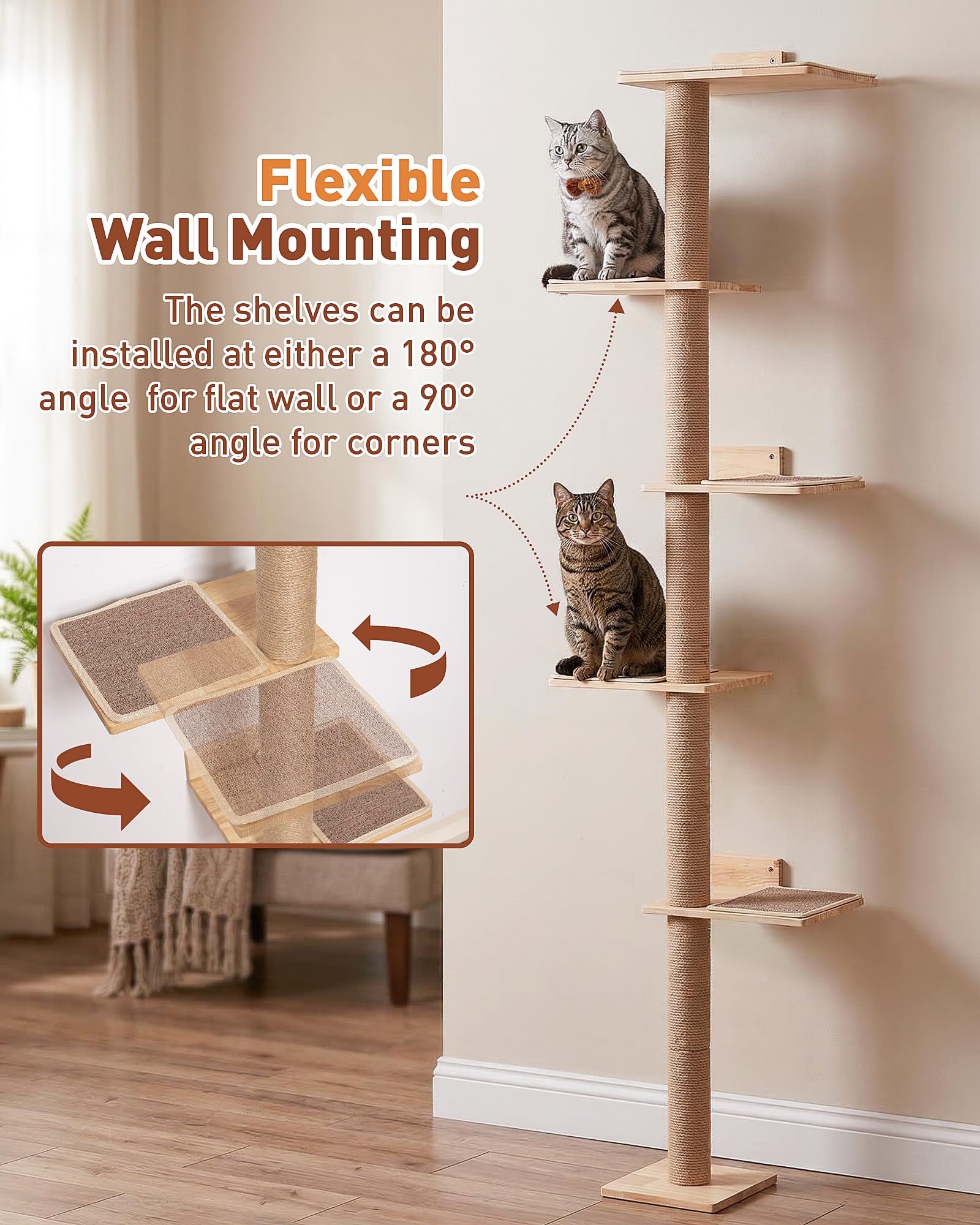 KinoTail rotating steps offer flexible routing around corners or windows.