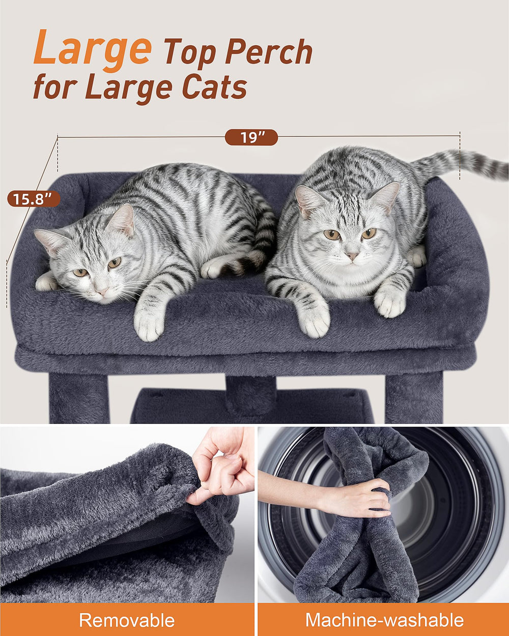 KinoTail cat tree scratch posts encourage stretching and energy burn