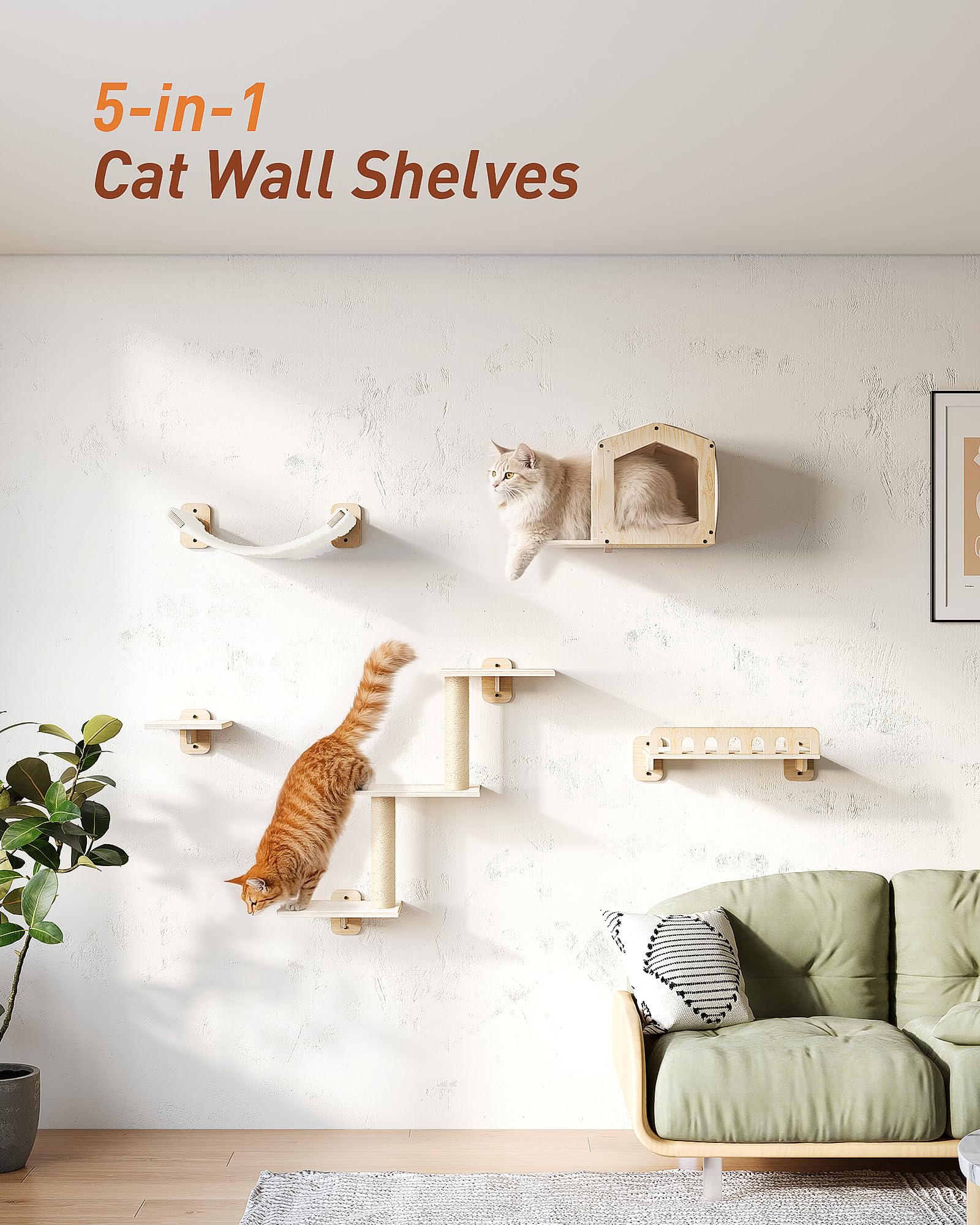 KinoTail large cat furniture set creates an elevated play space and resting area.