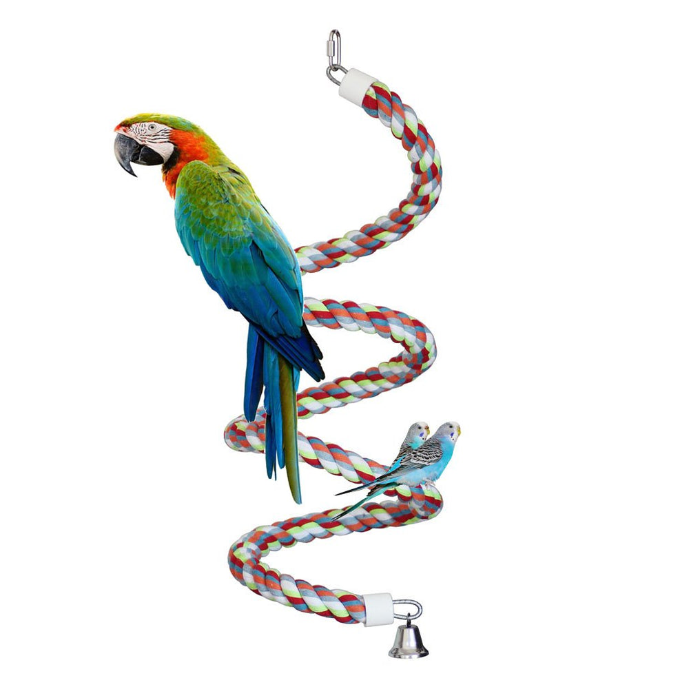 KINTOR 83-inch rope bungee perch extended view for versatile parrot climbing