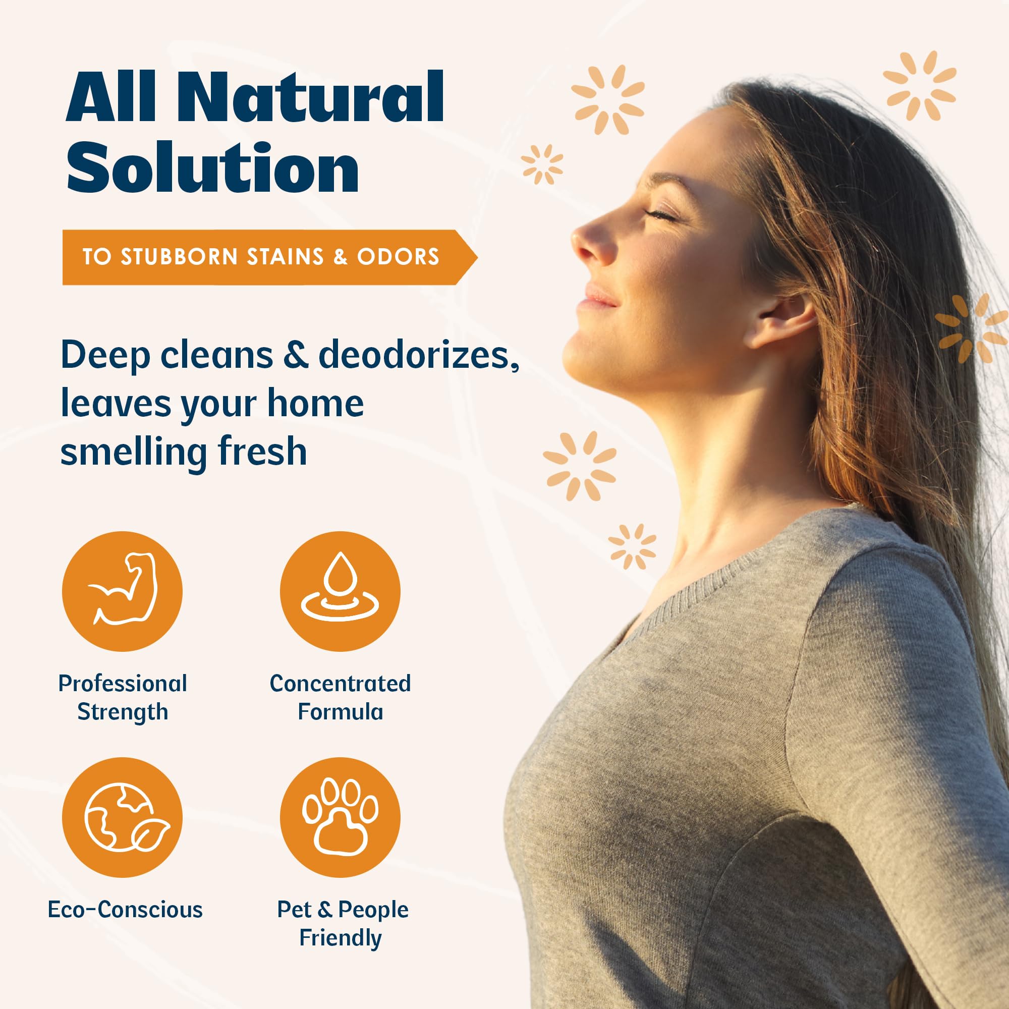 Carpet stain removal penetrates fibers to refresh and neutralize odors.