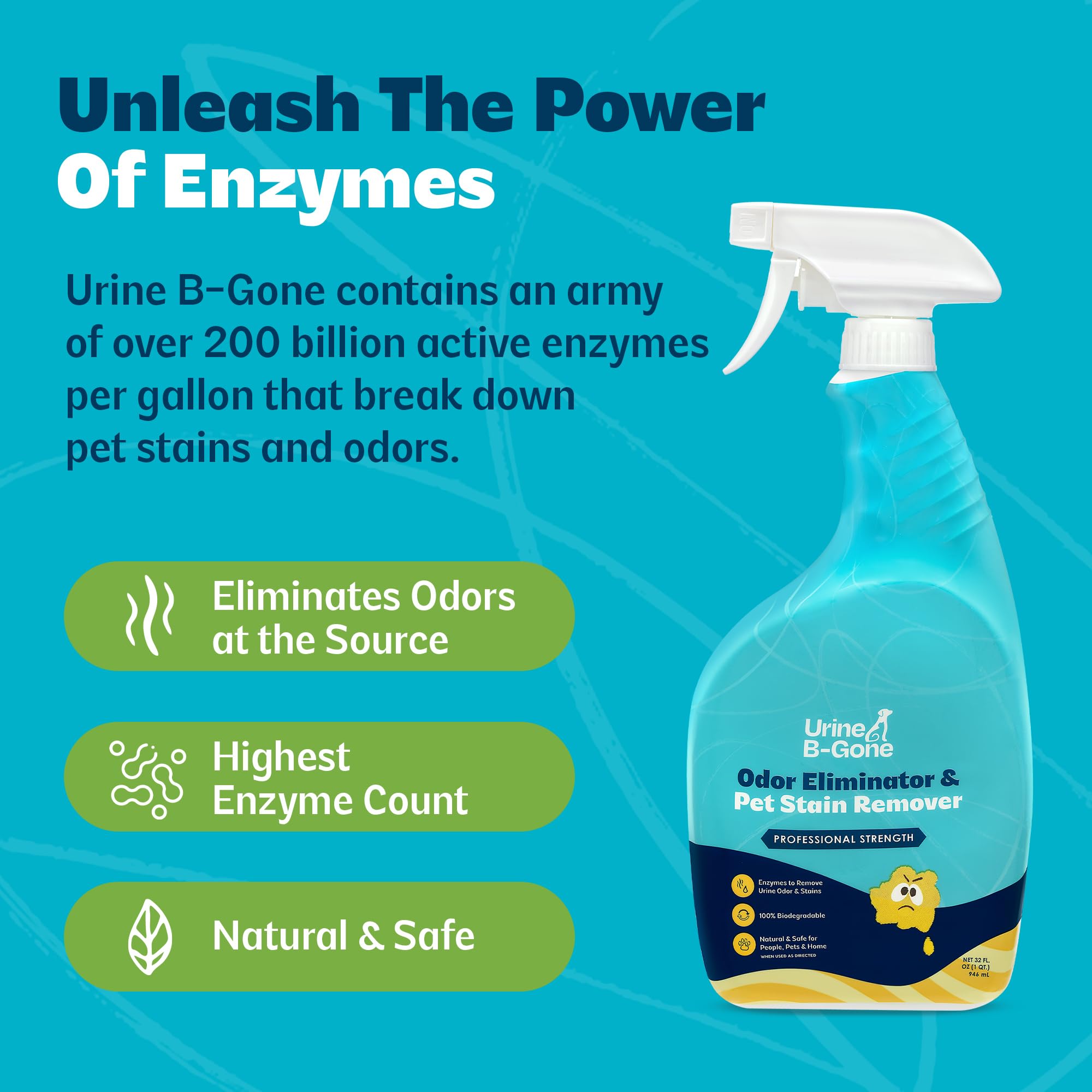 Laundry pre-spray using Urine B-Gone targets soiled fabrics effectively.