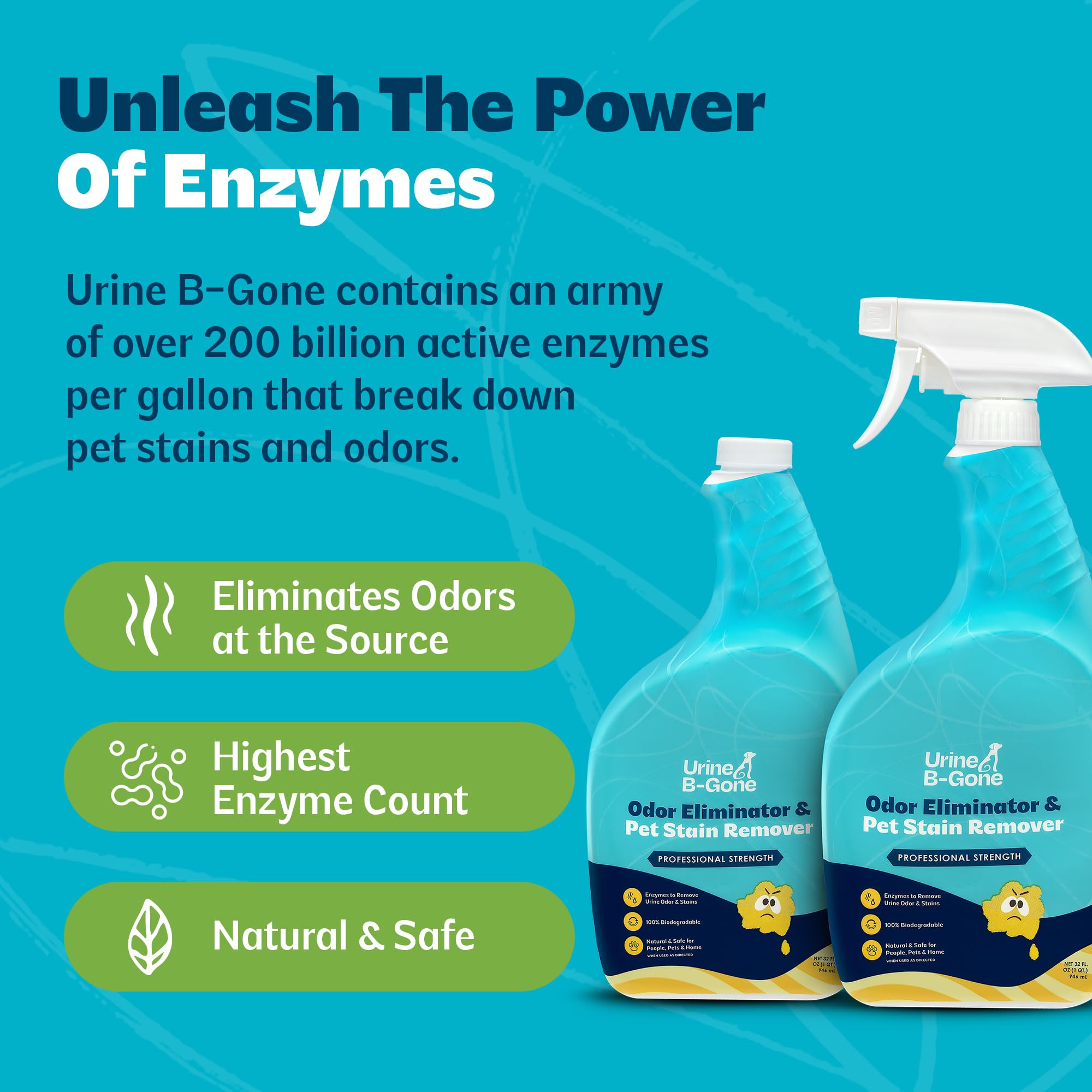 Kinzua Urine B-Gone padding odor-neutralization targets hidden smells.