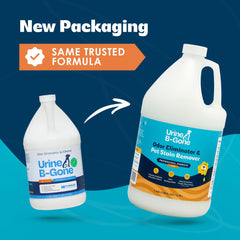 Kinzua Urine B-Gone cloth spray application over upholstery for deep cleaning