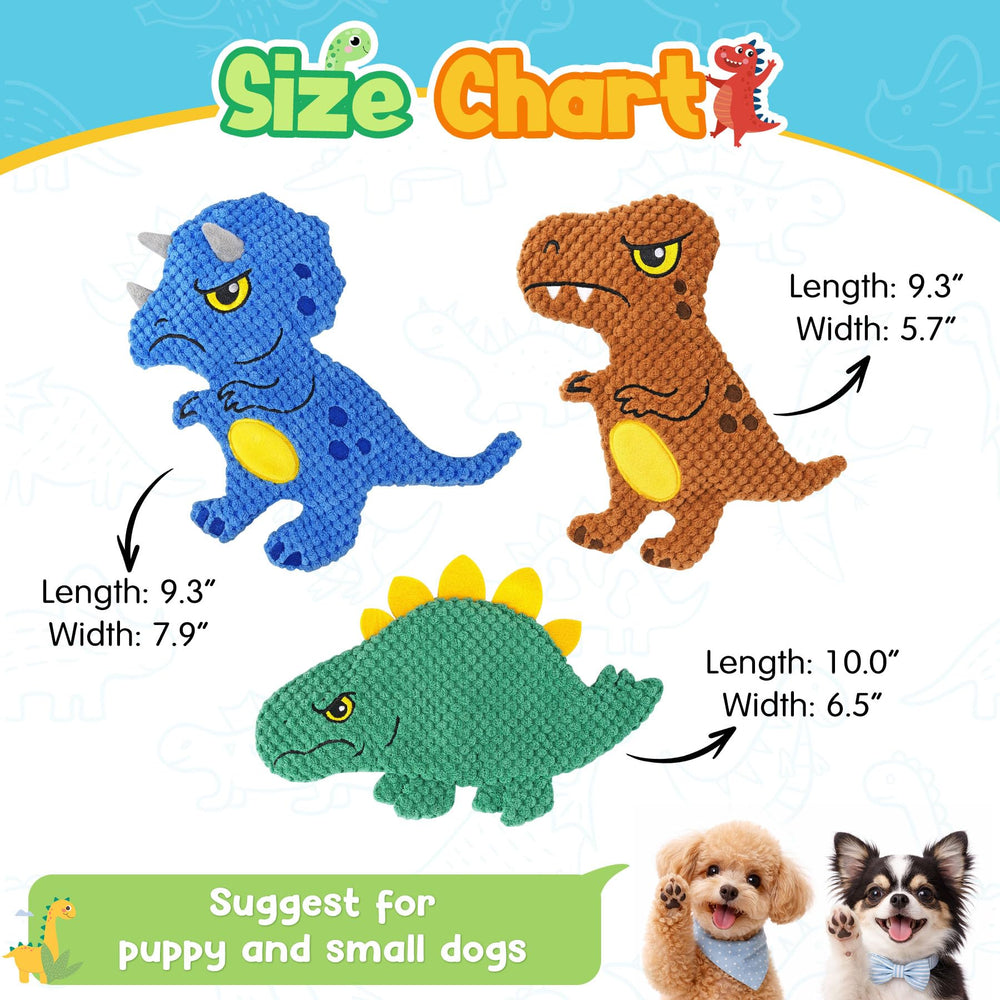 KIPRITII dinosaur no-stuffing toy 3-pack offers varied designs for boredom relief.