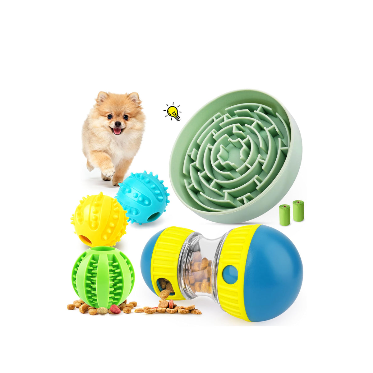 KIPRITII slow-feeder bowl with maze design supports mindful eating.