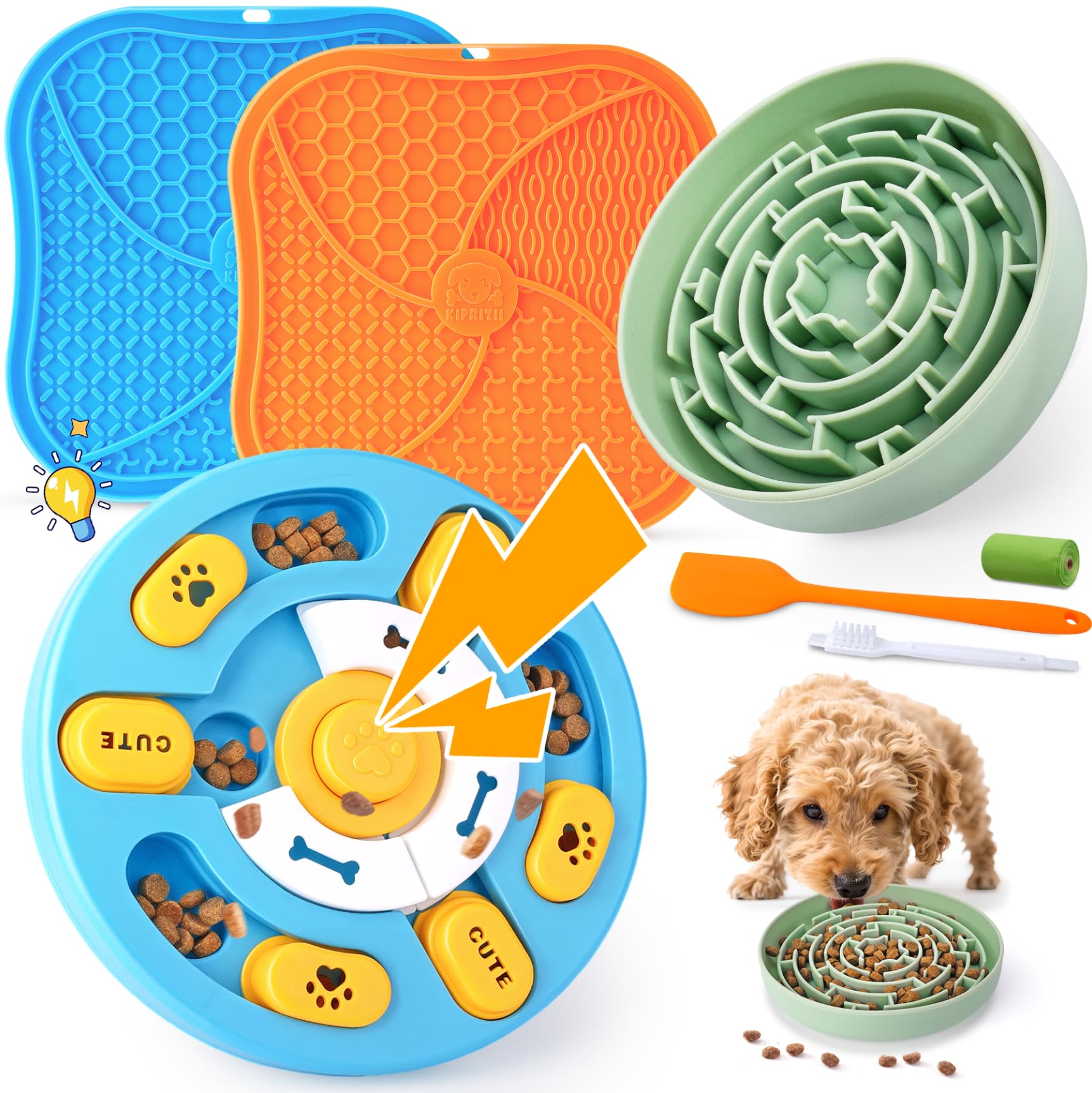 KIPRITII puzzle toy with squeak for focused treat-seeking play