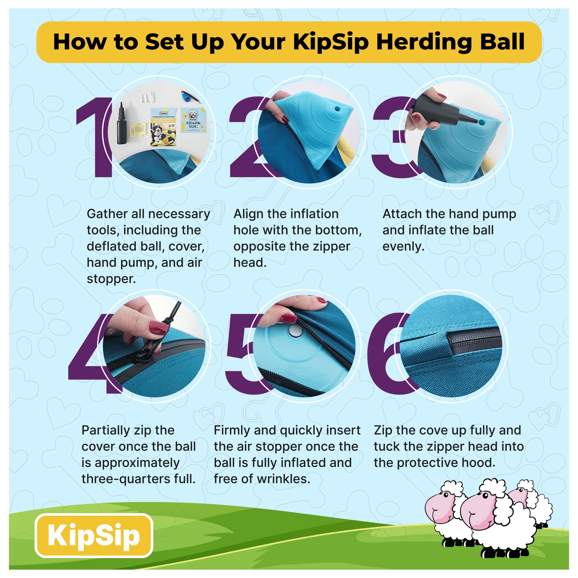 KipSip Herding Ball full play kit ready for training sessions
