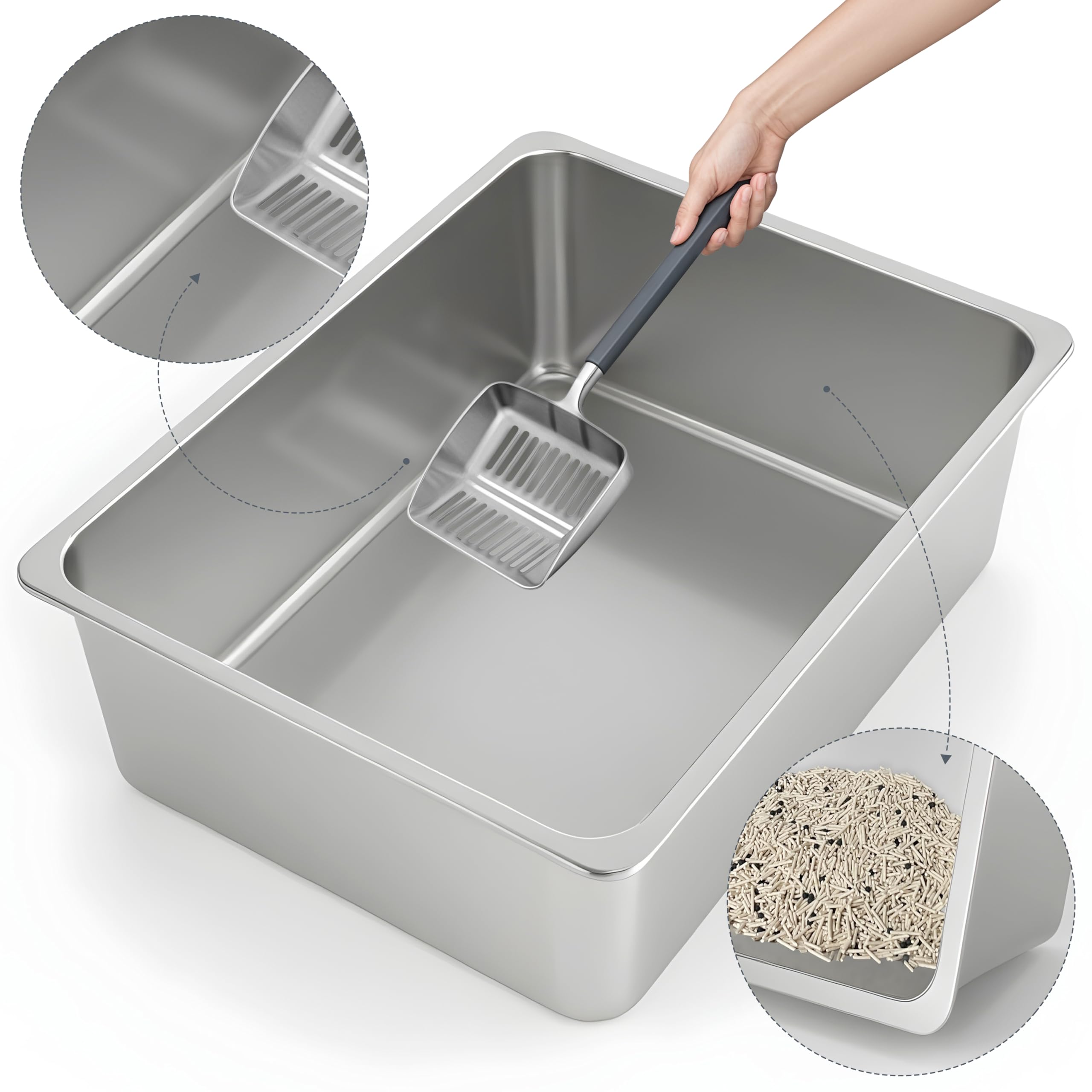 Kirecoo close-up of smooth rim for safe handling and easy scooping.