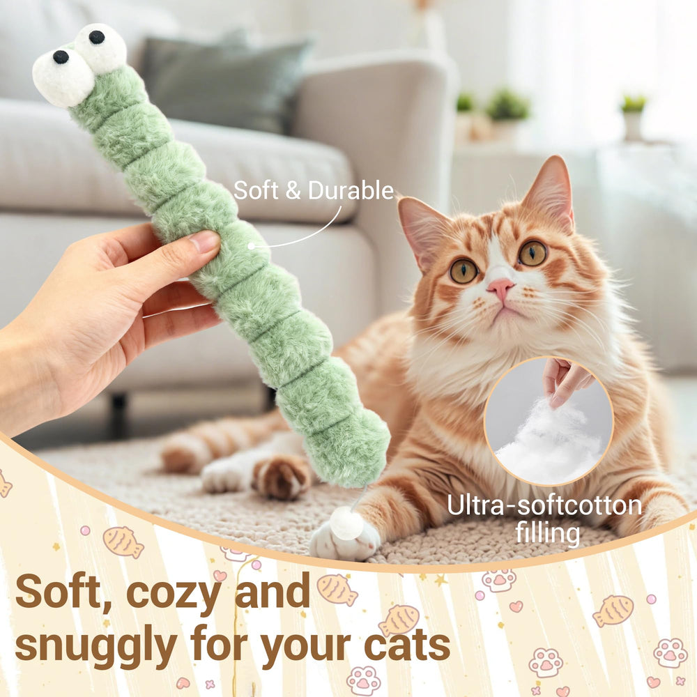KIROYAL cat toy pillow measures 15.96 inches for ample kicking