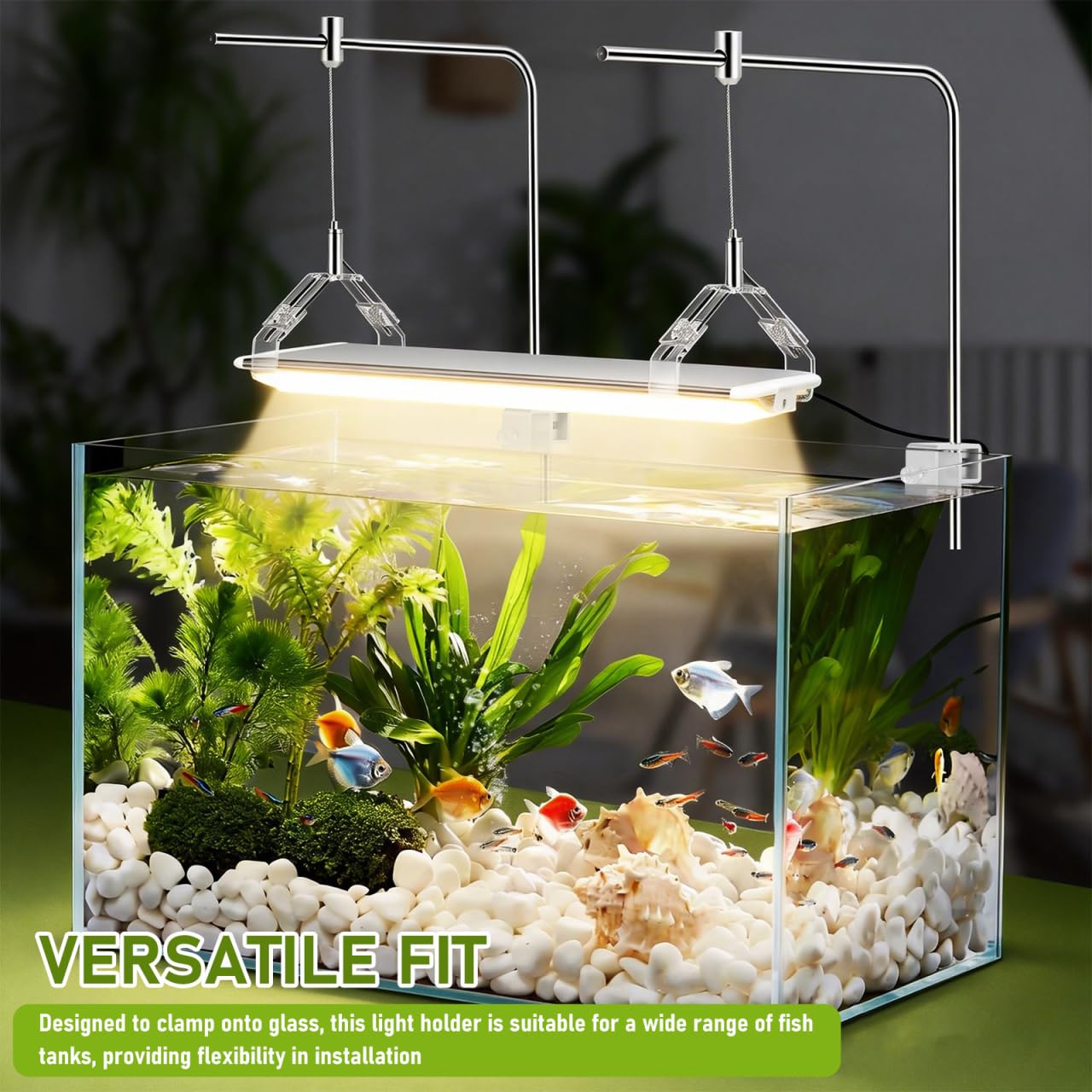 Kisangel adjustable-height hanging kit highlights flexible mounting for precise light placement.