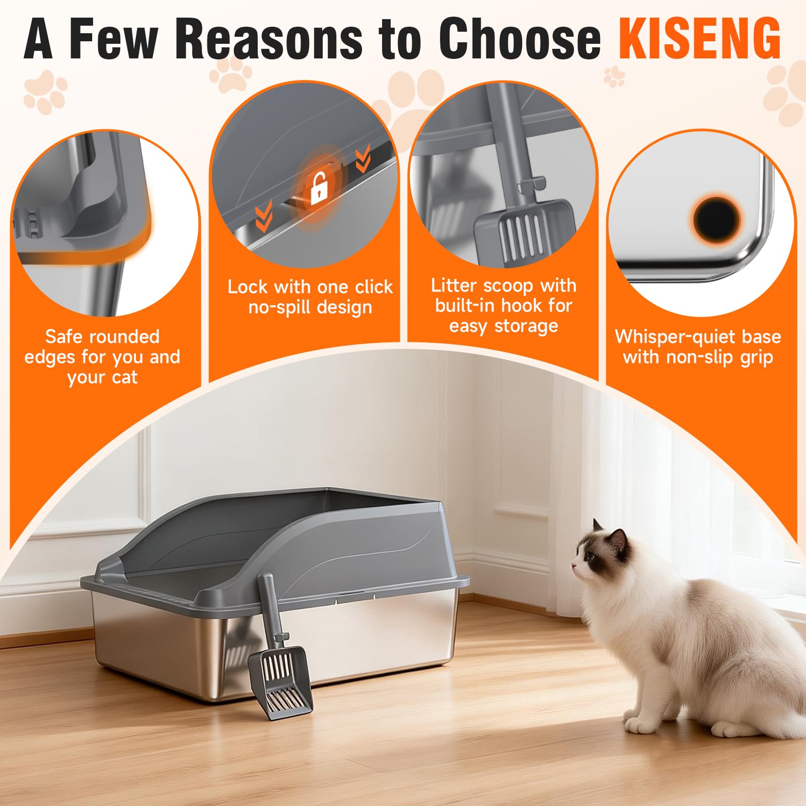 KISENG two scoops included for fast cleanup.