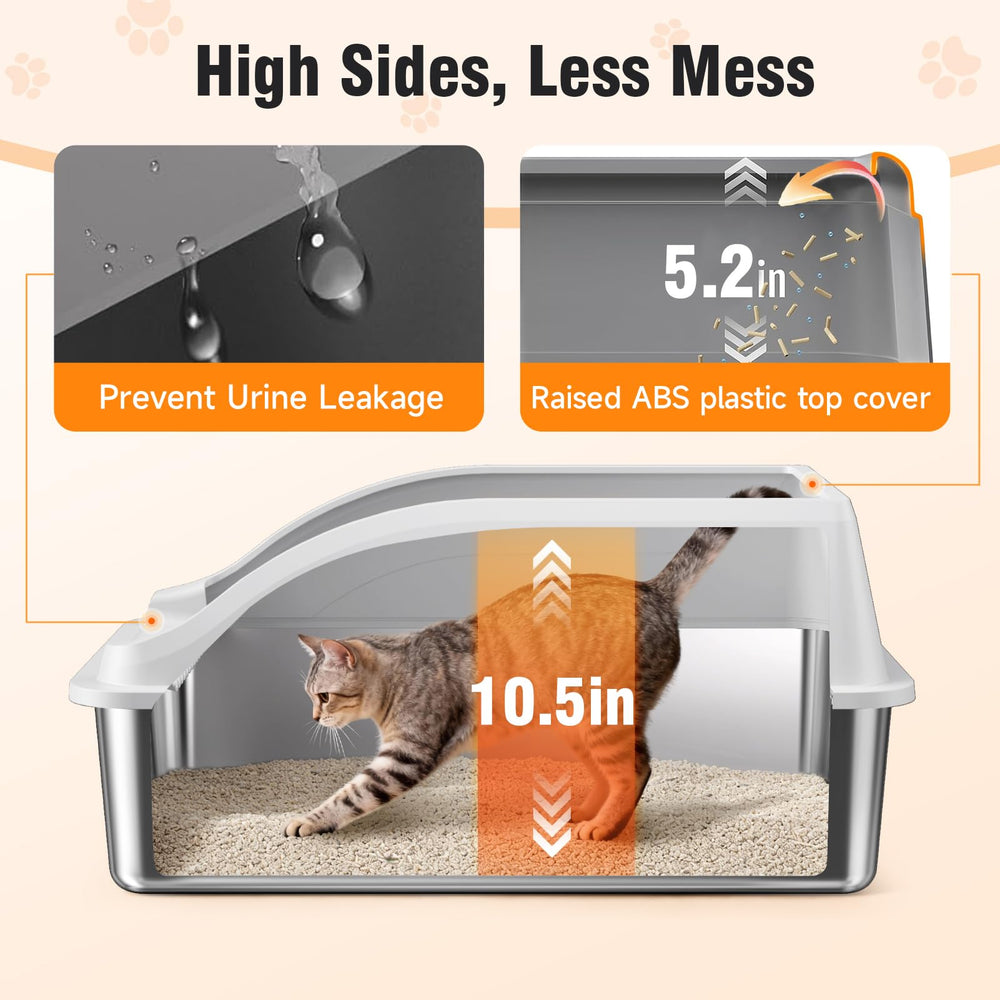 KISENG 2Pack stainless steel litter box with 20L capacity for heavy use