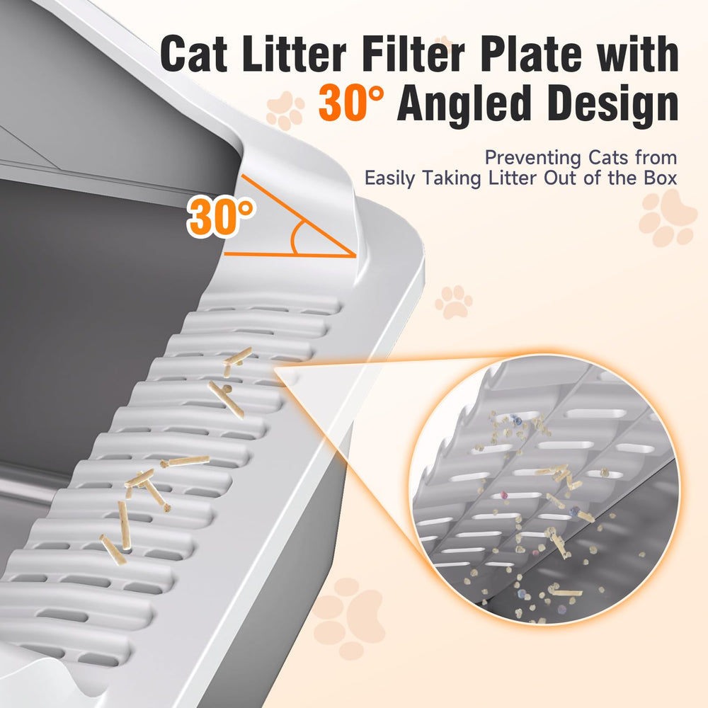KISENG 2Pack stainless steel litter box easy-clean surface for fast maintenance