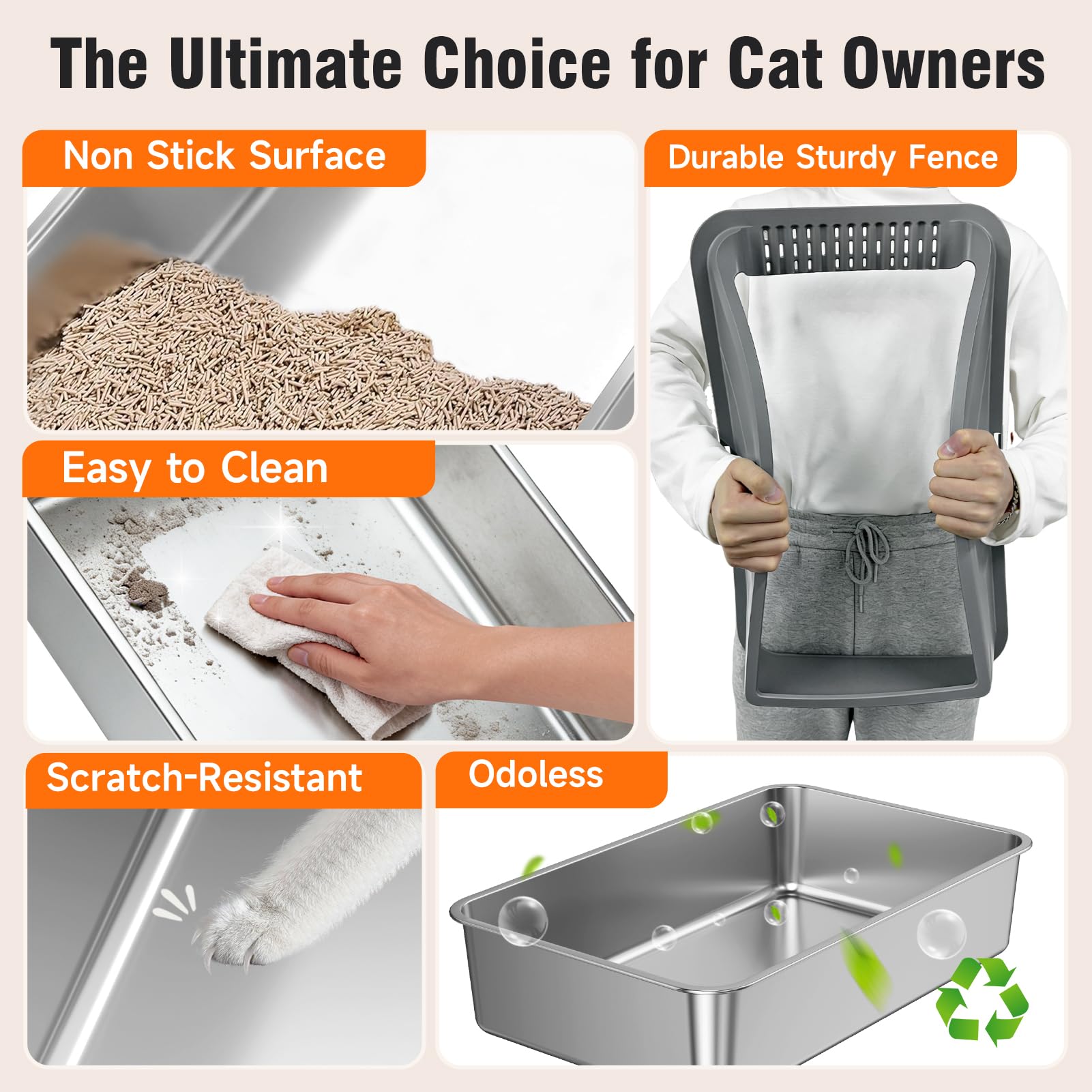 KISENG anti-scratch litter box maintains sleek appearance after use.