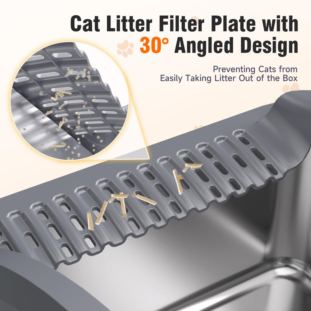 KISENG easy-clean curved rim litter box for quick cleanup.