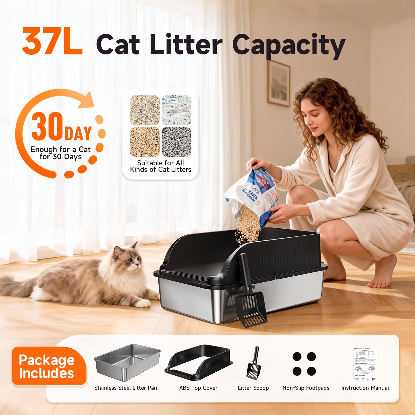 KISENG four non-slip pads stabilize the unit on smooth floors.