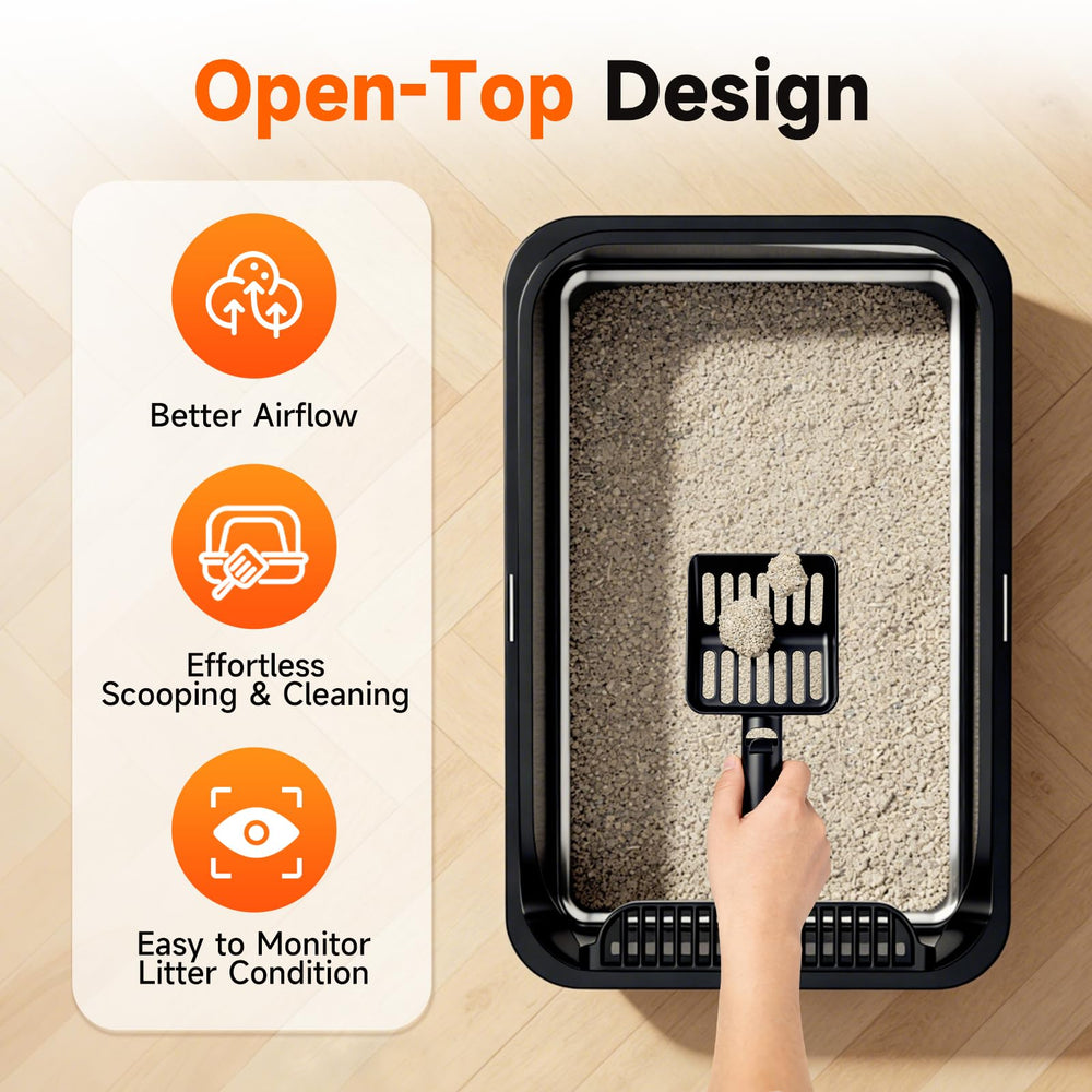 KISENG included scoop with hook keeps litter area tidy.