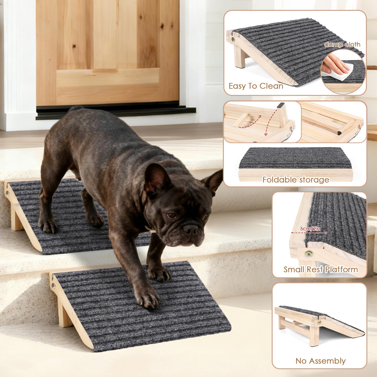 KISIMUY anti-slip carpet surface provides secure footing for every step.