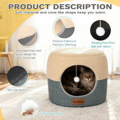 KISIMUY reversible plush and linen cushion for year-round use.