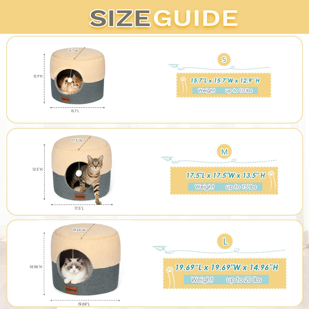 KISIMUY secure hideaway promotes calm naps for cats.