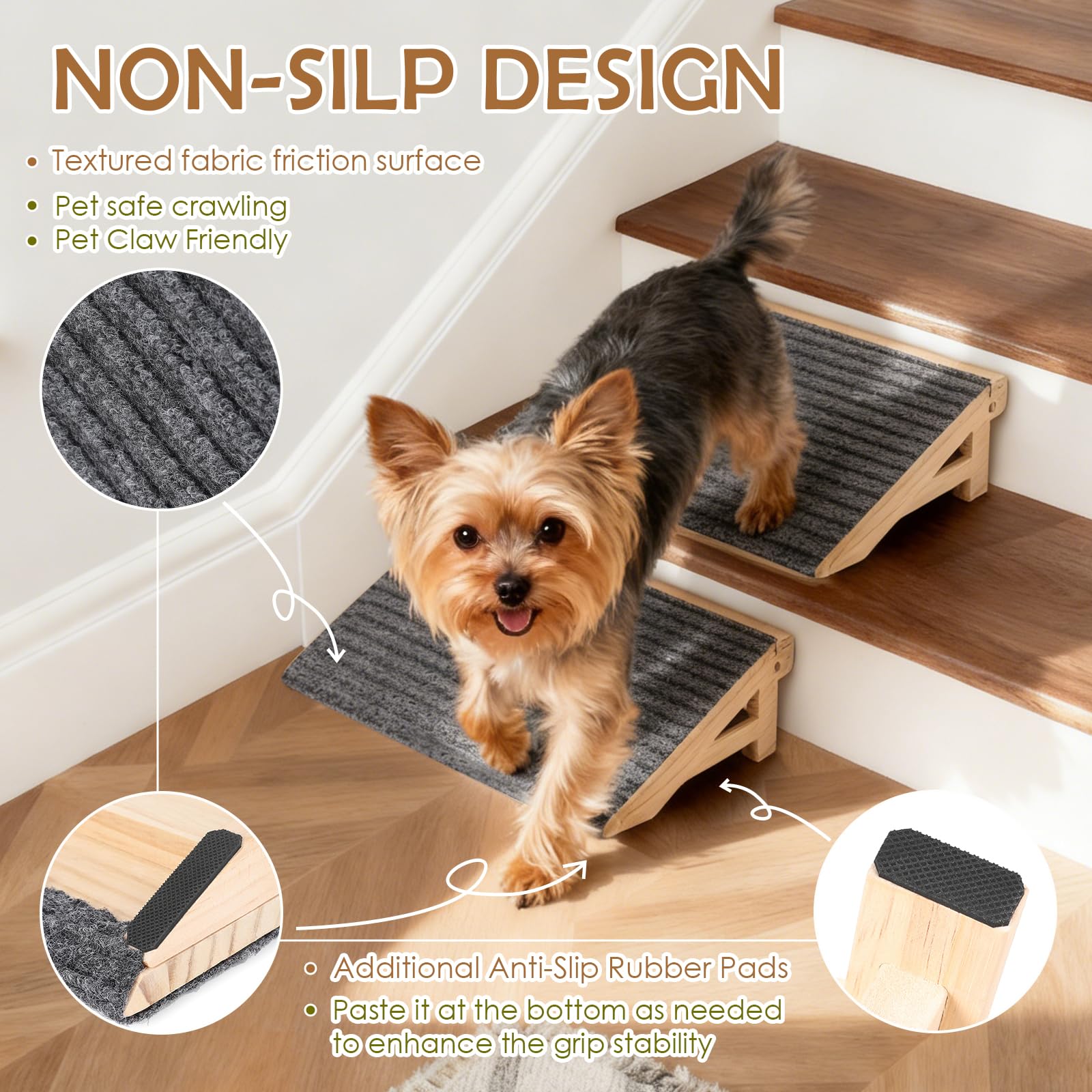 KISIMUY compact stairs aid sofa and bed access for small dogs.