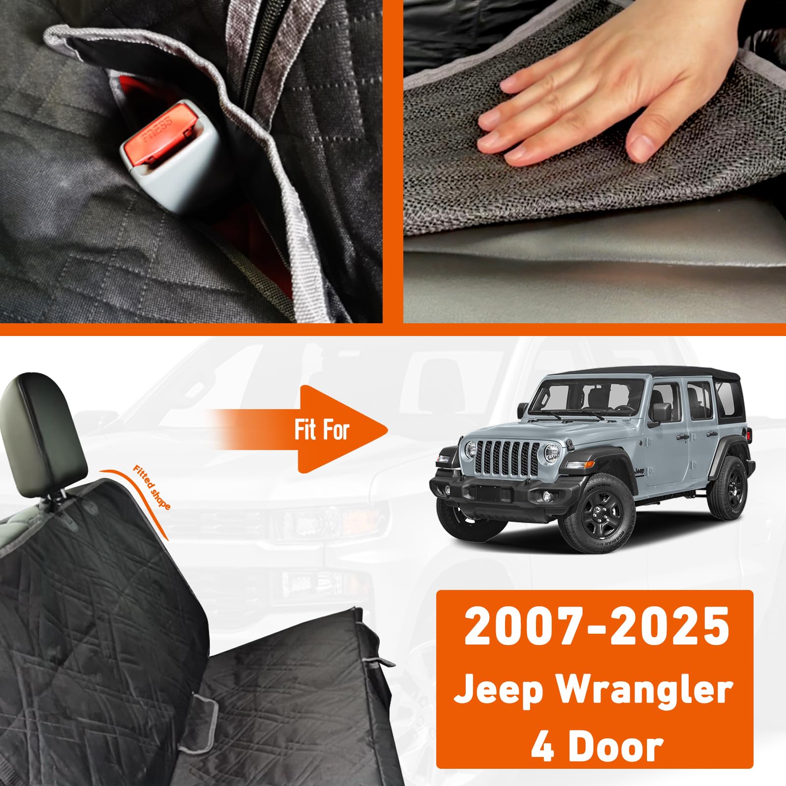 Kistrba seat cover showing anti-slip backing and mesh for stability.