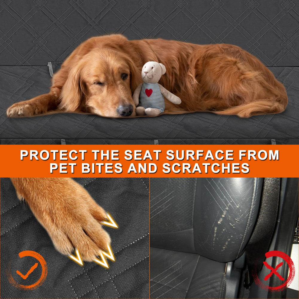 Kistrba back seat cover demonstrating seat retainers preserving original functions.
