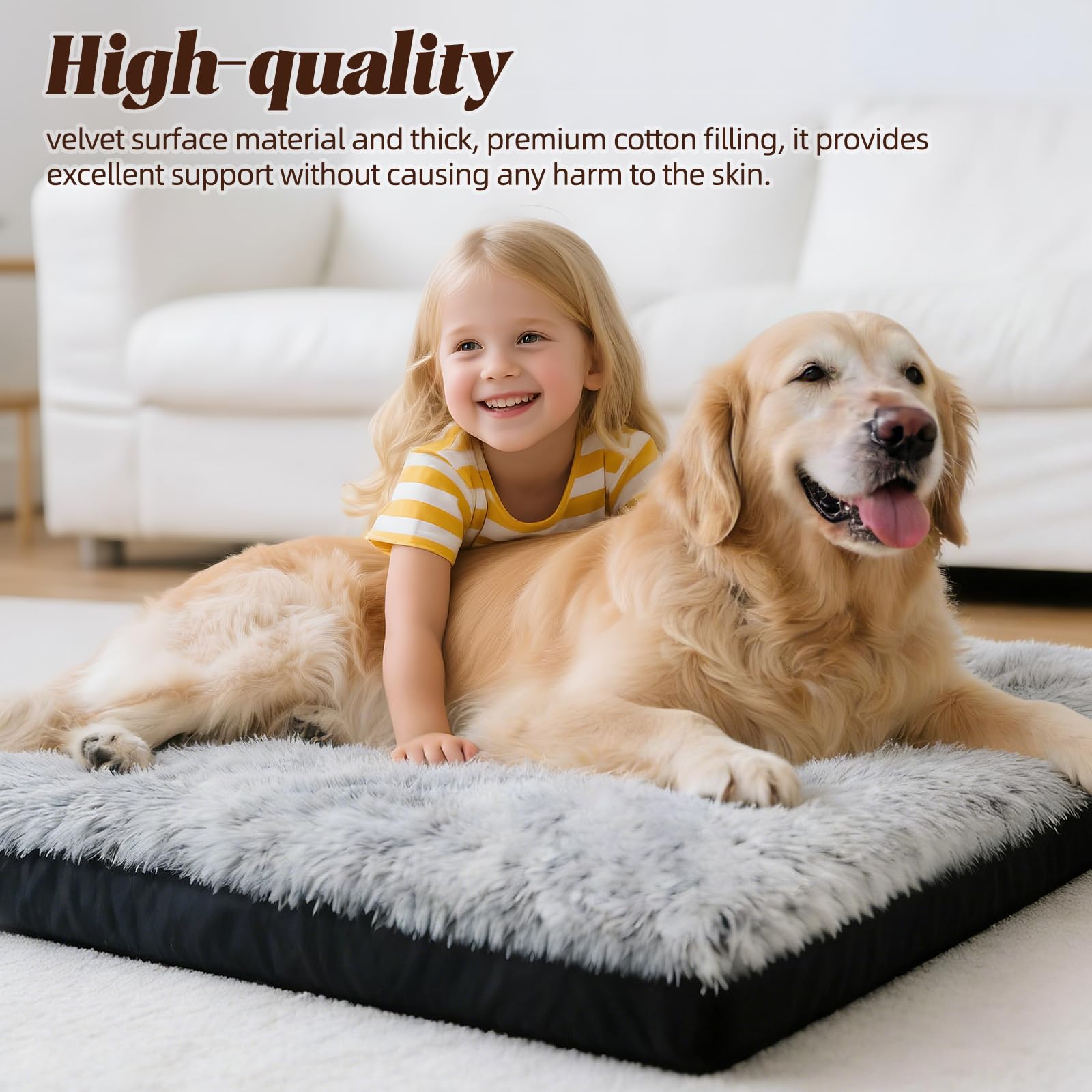 KISYYO premium dog bed 35 base close-up highlights secure corner straps for crate use.