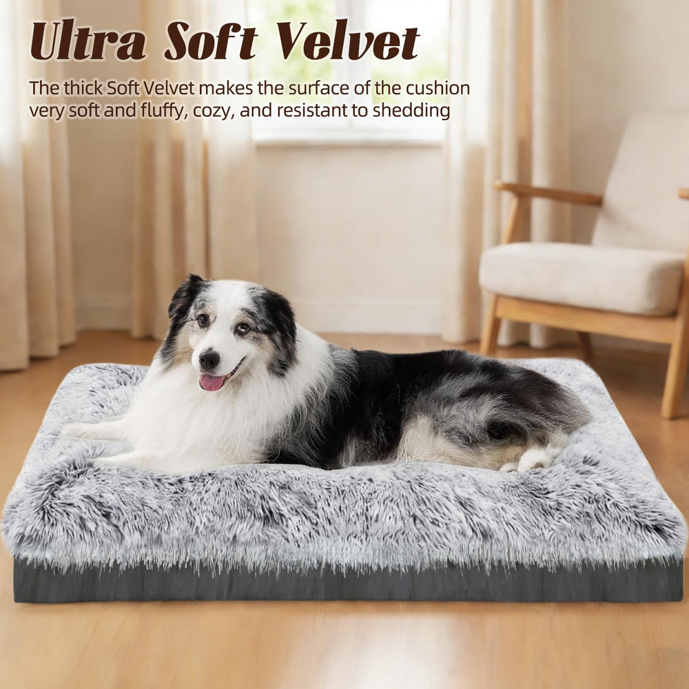 KISYYO premium dog bed 35 side detail emphasizes non-slip base and waterproof bottom for stability.