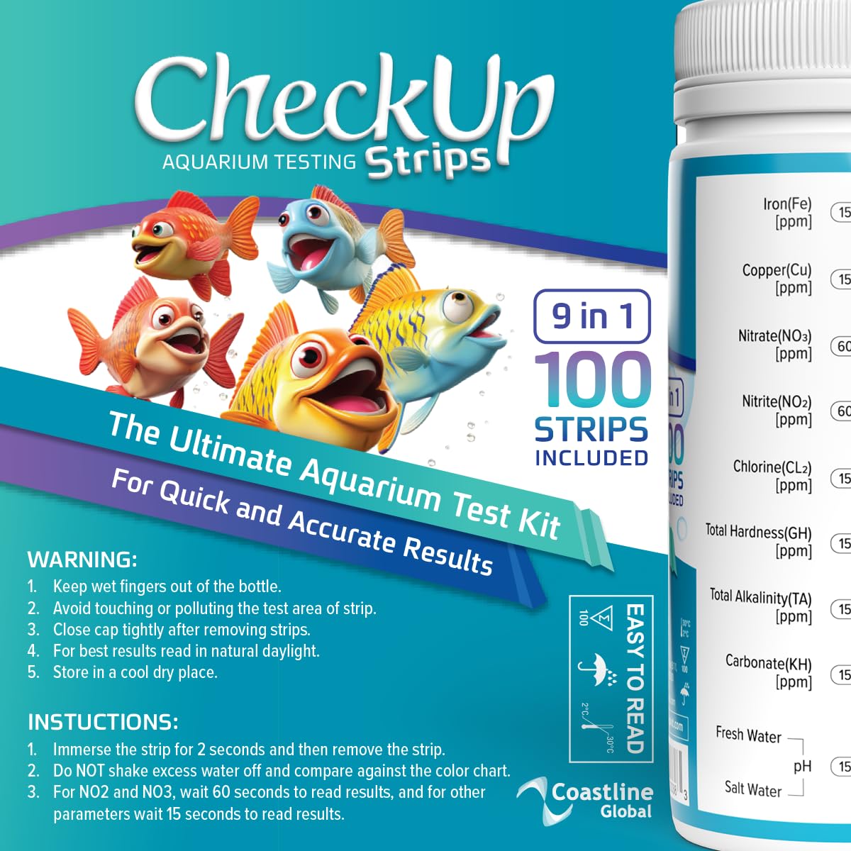 KIT4CAT CheckUp strips are ready for routine use in home aquariums and educational setups.