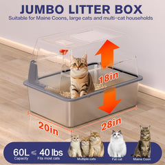 KITCATY XXXL enclosed litter box reduces mess and odor