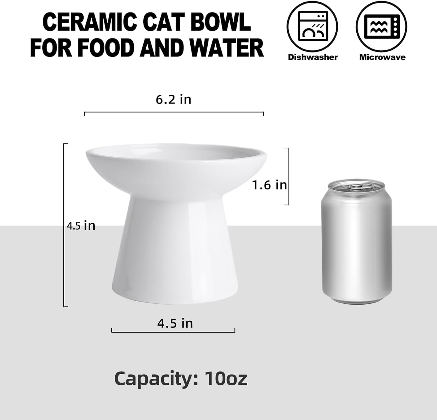 KITCHENLESTAR ceramic elevated cat bowl demonstrates sturdy, non-absorbent material.