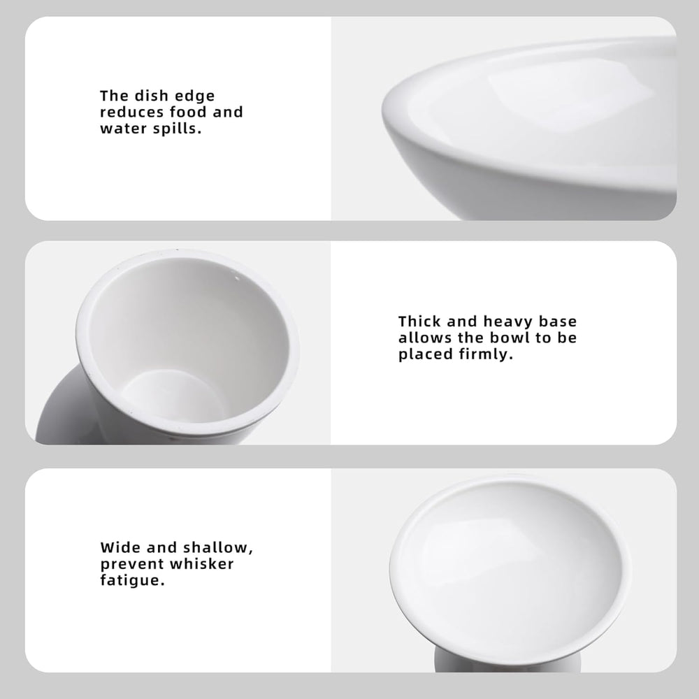 KITCHENLESTAR dishwasher- and microwave-safe cat bowl for easy cleaning.