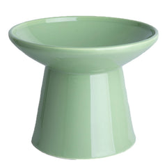 Kitchenlestar elevated cat bowl green with wide, whisker-friendly design for easy feeding.