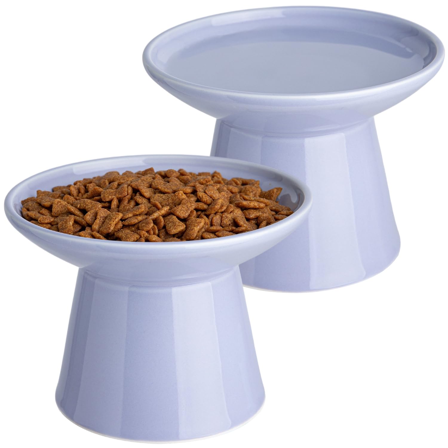 KITCHENLESTAR elevated cat bowl with a wide opening, ideal for easy access.