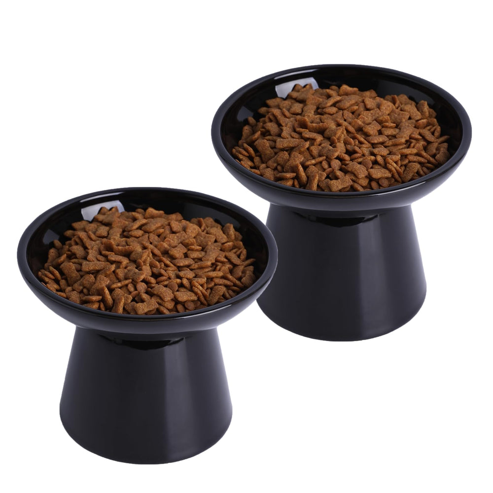 KITCHENLESTAR elevated cat bowls, wide and whisker-friendly for large cats and dogs.