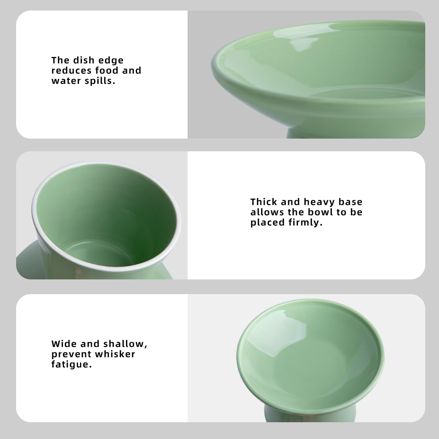 KITCHENLESTAR modern ceramic cat bowl set adds stylish function to any home.