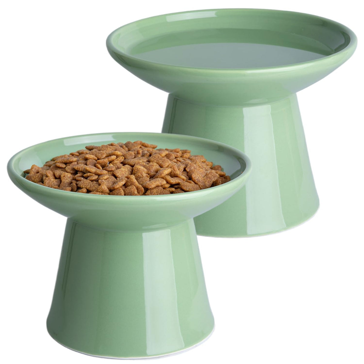 KITCHENLESTAR raised cat bowl, 6.2-inch wide, for easy access by larger cats.