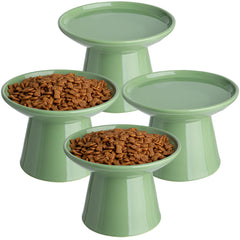 KitchenLestar six-point-two-inch extra-wide elevated cat bowls for easy whisker-friendly meals.