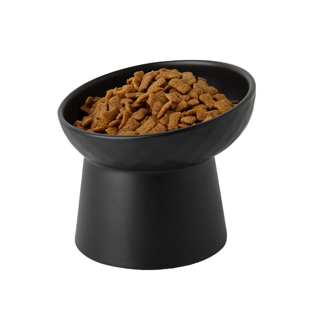 KITCHENLESTAR small ceramic raised cat bowl tilted for centered meals and less mess