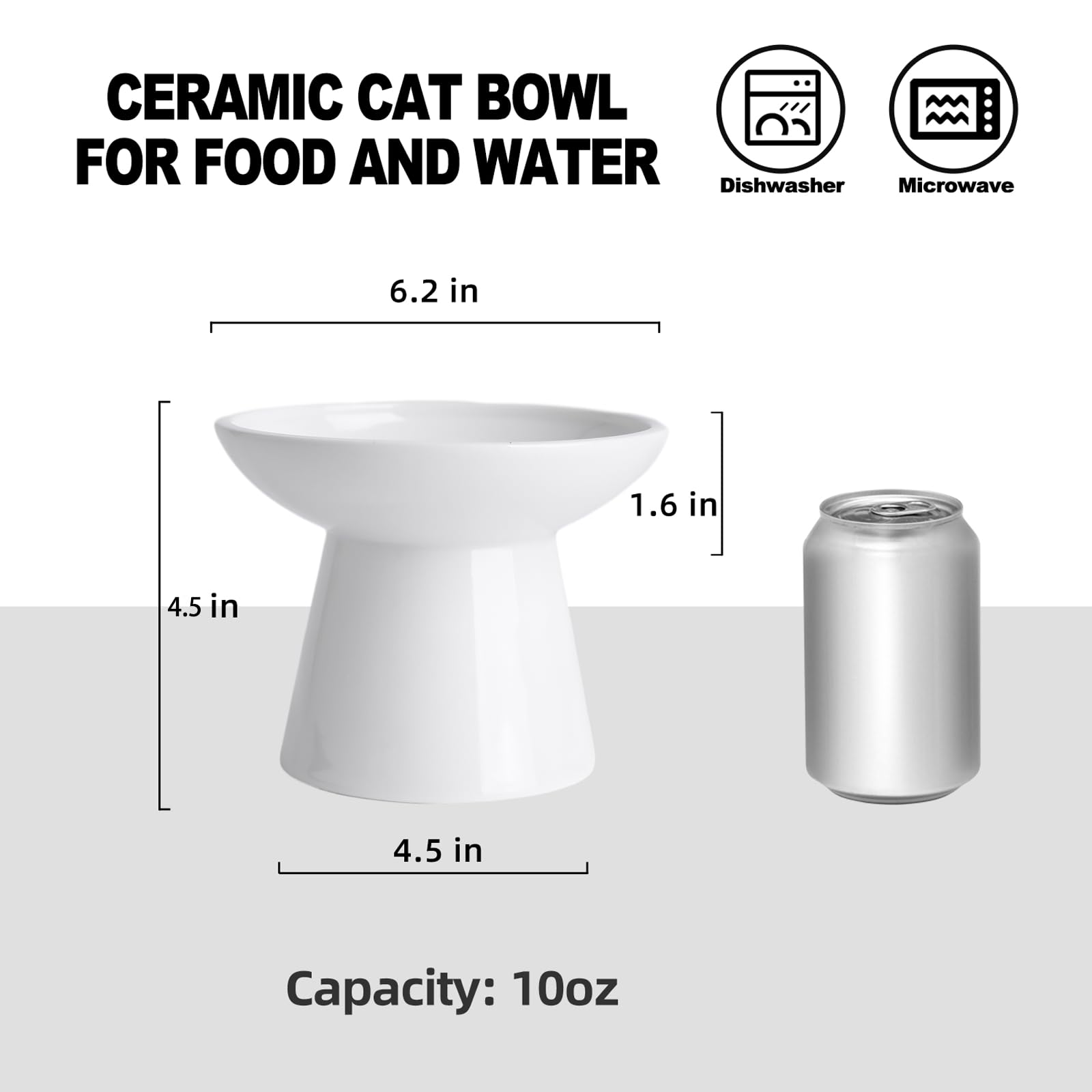 KITCHENLESTAR sturdy ceramic elevated bowl highlighting durable, easy-to-clean design.