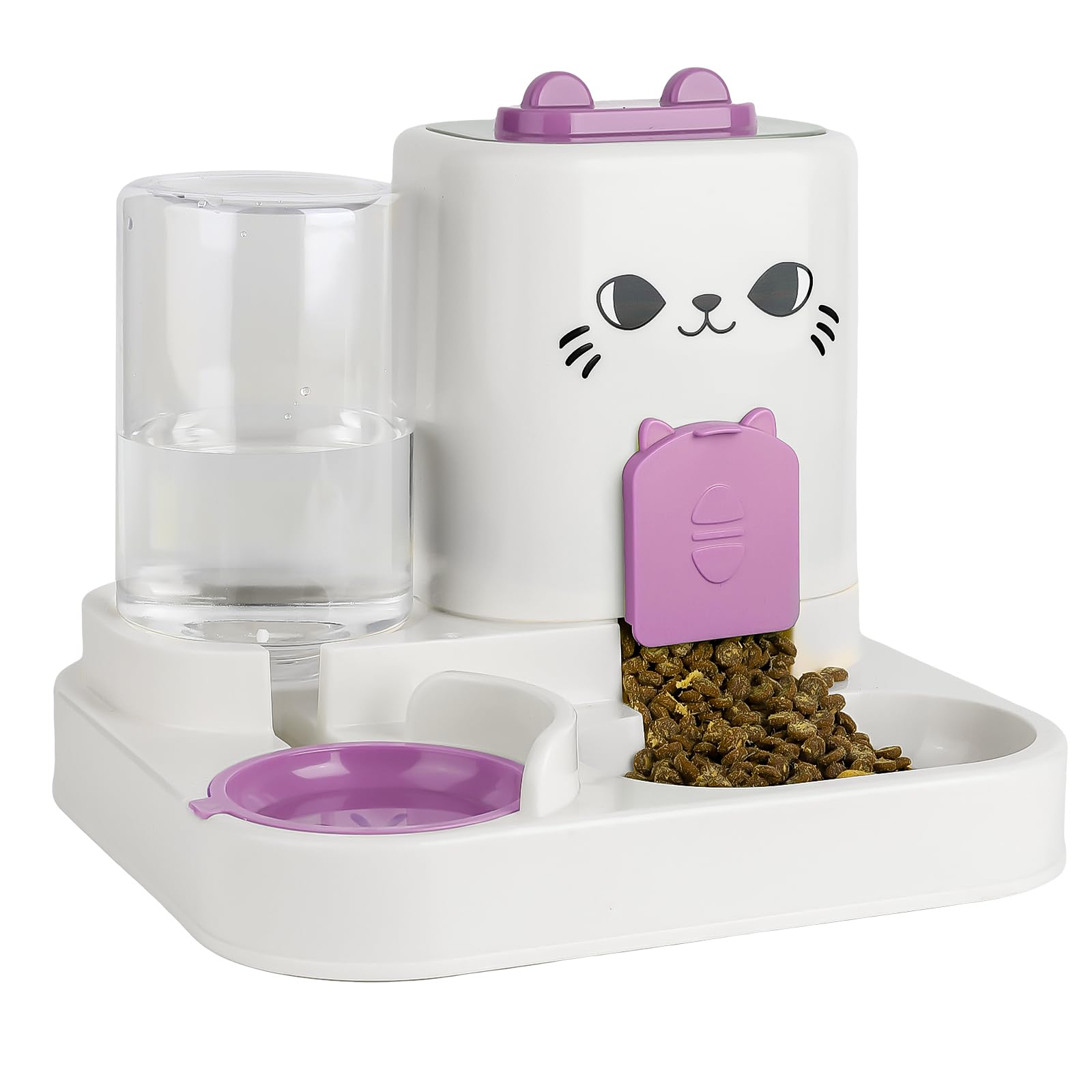 KitchMingle Gravity Pet Feeder red front view, enabling hands-free feeding.