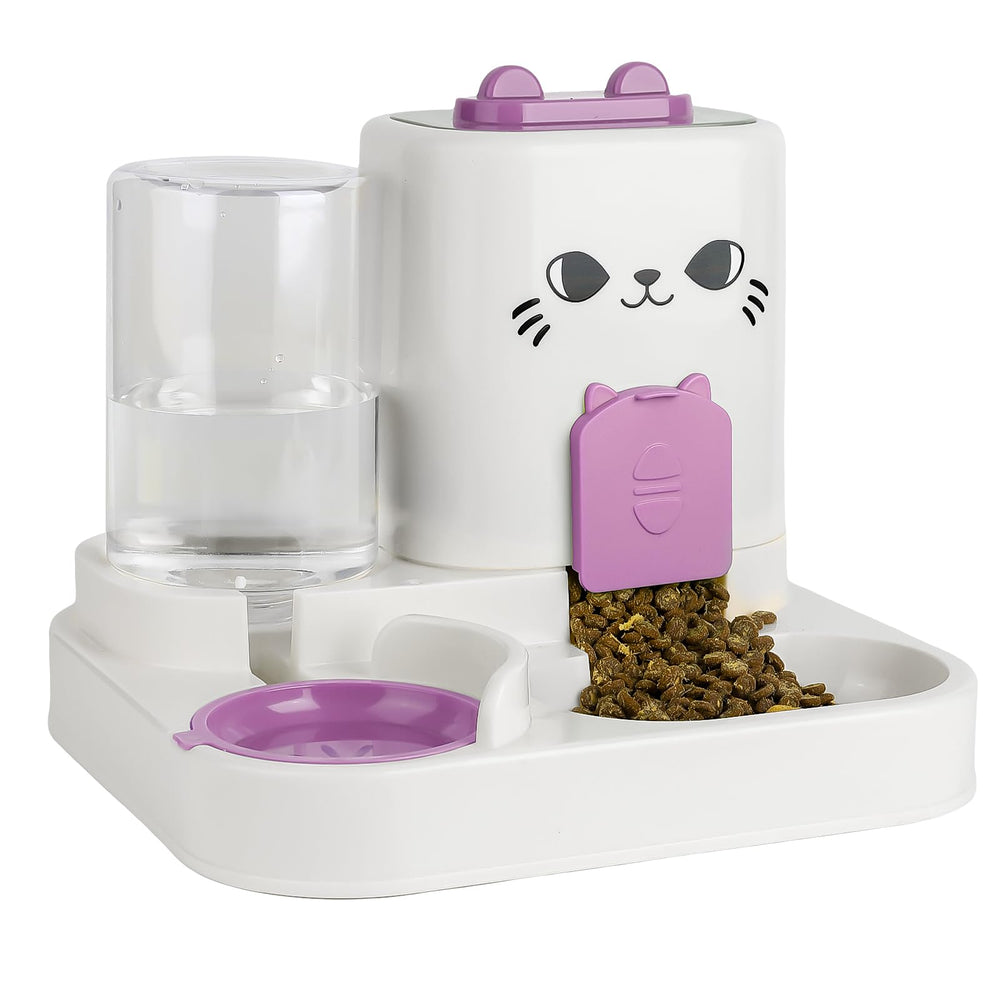 KitchMingle Gravity Pet Feeder red front view, enabling hands-free feeding.