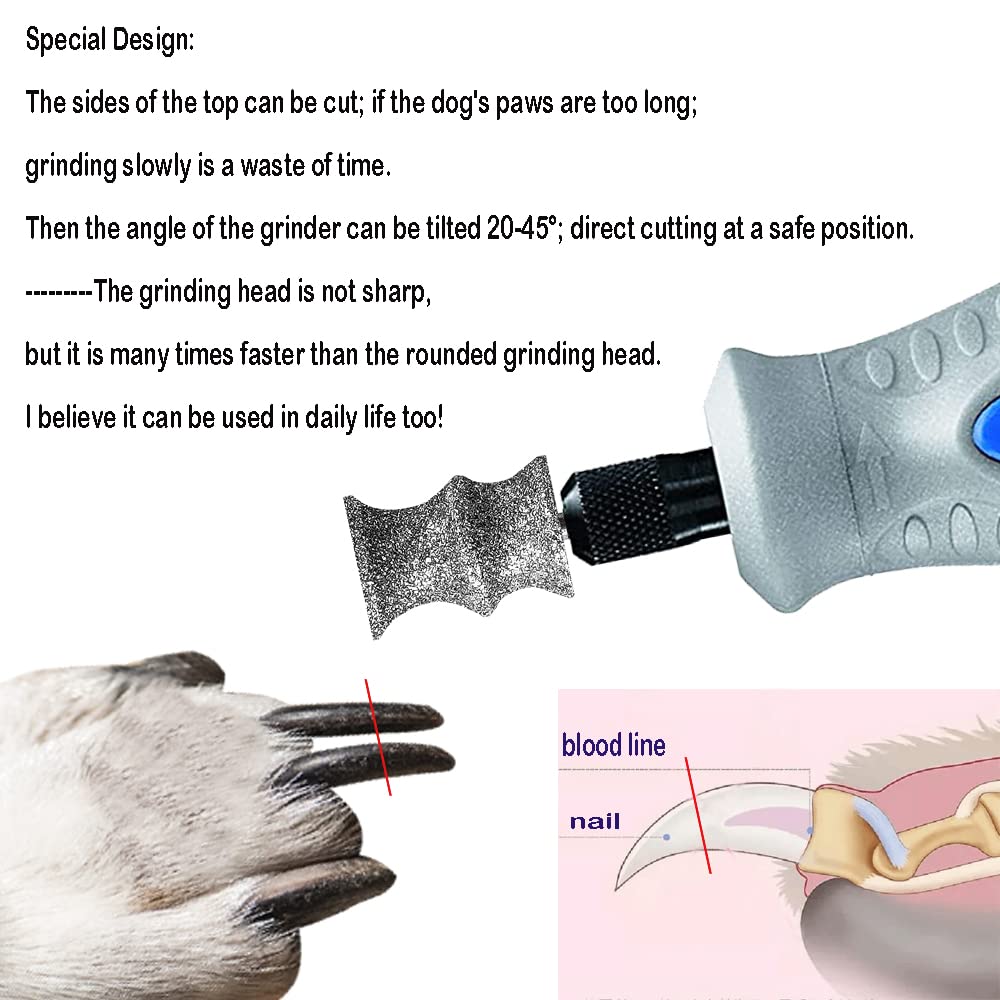 KITGUARD Diamond Dremel dog nail bits close-up reveals diamond wheel grit and heat dissipation.