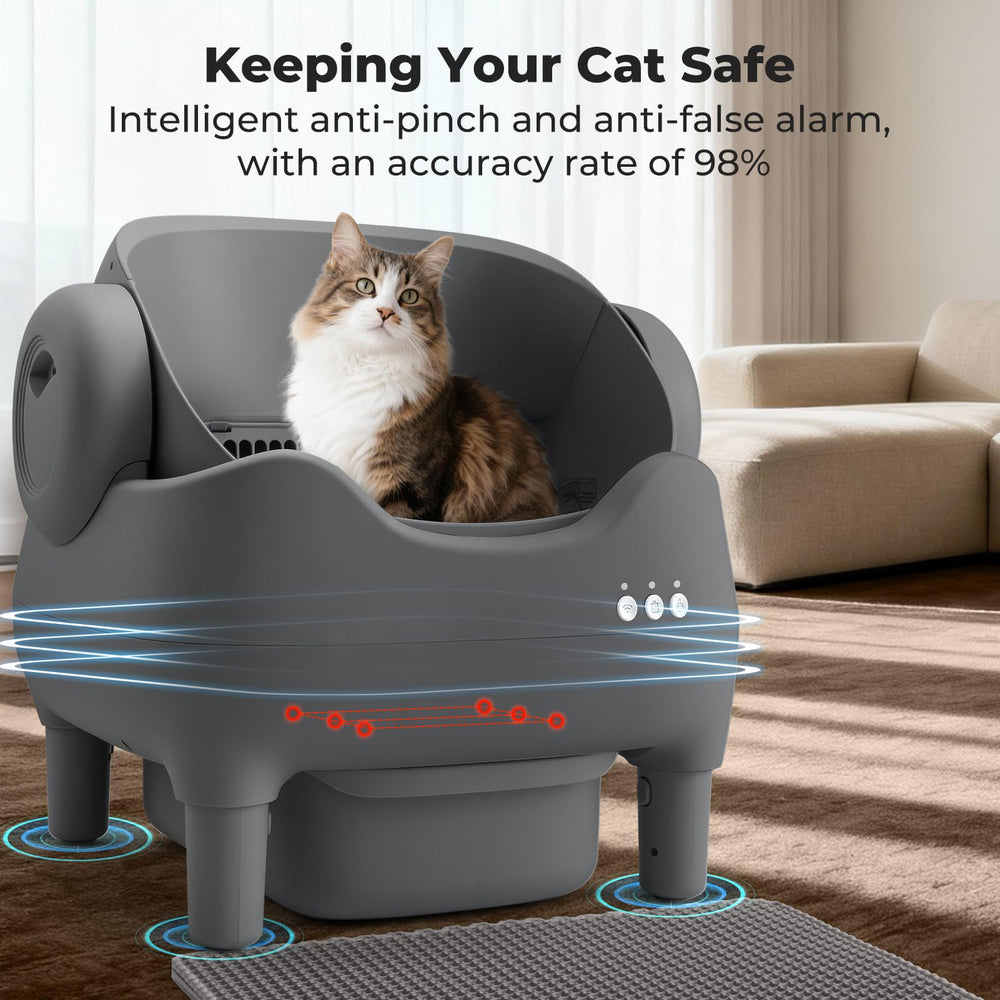 KITPLUS app-controlled litter box for remote monitoring and mode adjustments