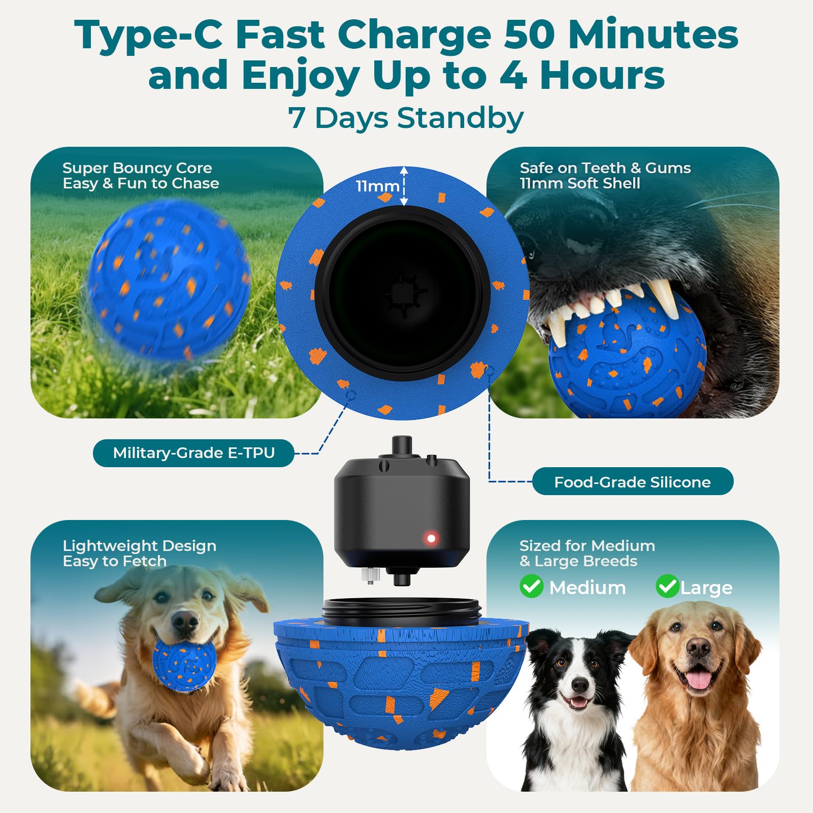 KITPLUS easy-clean dog ball after outdoor use