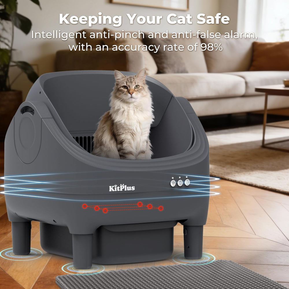 KITPLUS open-top design enhances airflow and odor control in a spacious setup.