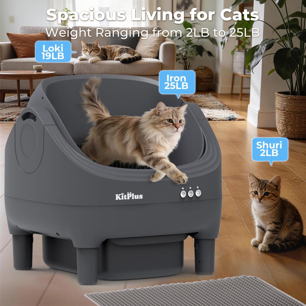 KITPLUS includes trash bags and odor-sealing waste disposal for simple maintenance.