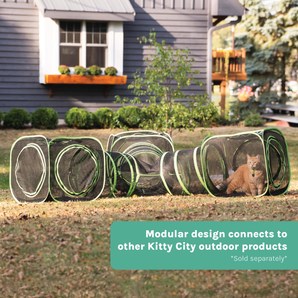 Kitty City breathable mesh enclosure allows airflow and clear visibility for cats.